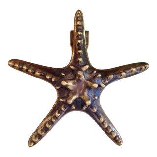 1990s Heavy Brass Starfish Door Knocker For Sale