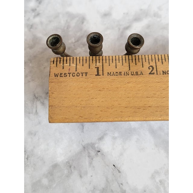 Brass 1980s Miniature Brass 3-Arm Candelabra Dollhouse Furniture For Sale - Image 8 of 9
