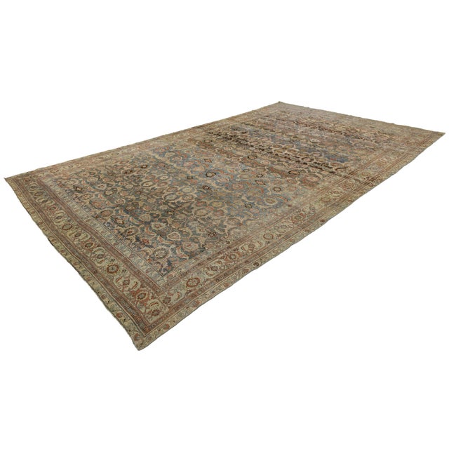 One of the Kind 19th Century Antique Bidjar Rug With All-Over Herati Pattern For Sale In New York - Image 6 of 12