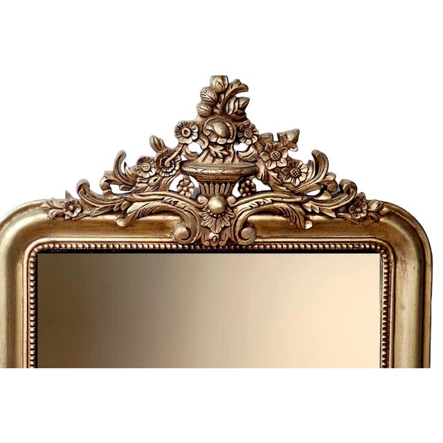 French French Louis Philippe-Style Giltwood Mirror For Sale - Image 3 of 9