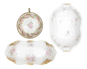 Antique Haviland & Continental Limoges Porcelain Serving Pieces, Set of 3
