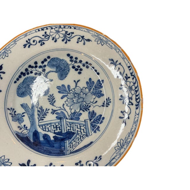 18th Century Chinoiserie Delft With Ochre Trim For Sale - Image 4 of 6