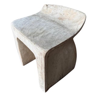 Andrianna Shamaris Sculptural Teak Wood Chair or Side Table For Sale