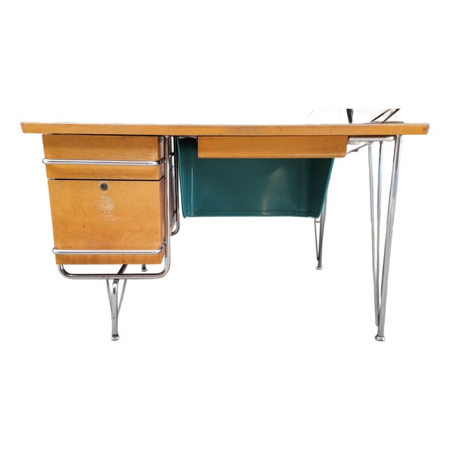 Mid-Century Modern Desk by Kem Weber for Heywood Wakefield 1950's For Sale