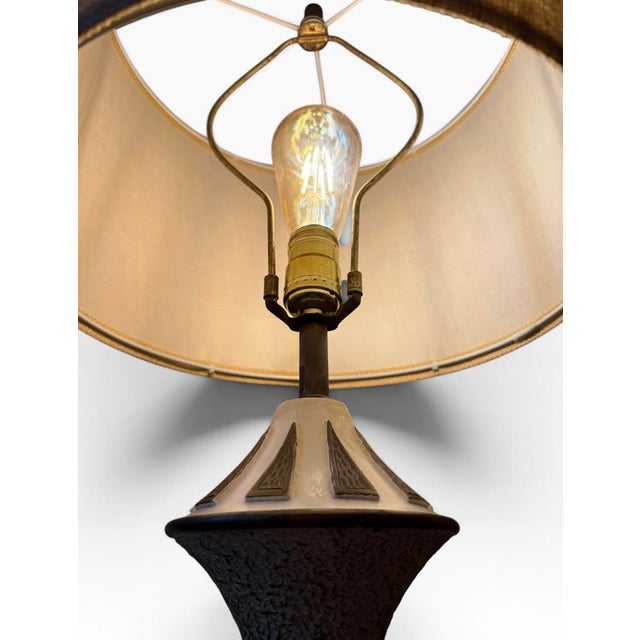 1960s Mid-Century Modern Chalkware Table Lamps by Fine Arts in Plaster - a Pair For Sale - Image 9 of 12