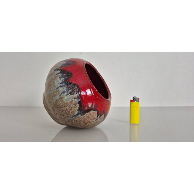 Vintage Handmade Studio Ceramic Vase, Germany, 1960s For Sale - Image 9 of 16