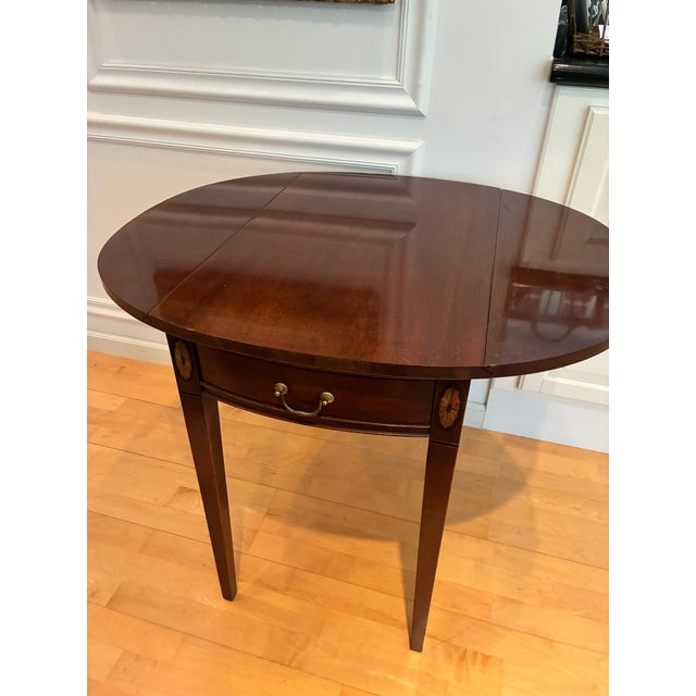 Hepplewhite Vintage Hickory Chair Pembroke Table For Sale - Image 3 of 10