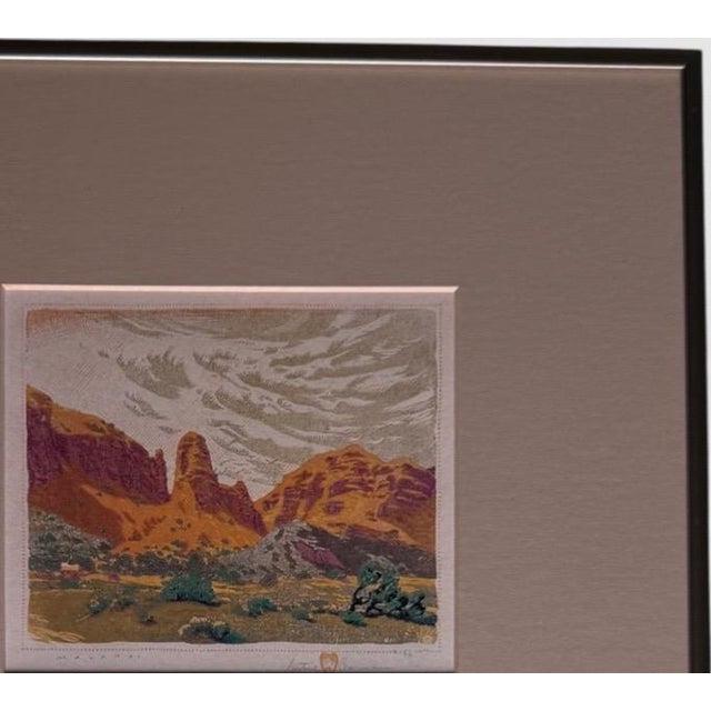 1930s Gustave Baumann Signed Southwest Color Woodcut "Malapai" Framed Art For Sale - Image 9 of 13