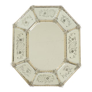 Mid-Century Modern Italian Wall Mirror with Murano Glass Frame, 1950s For Sale