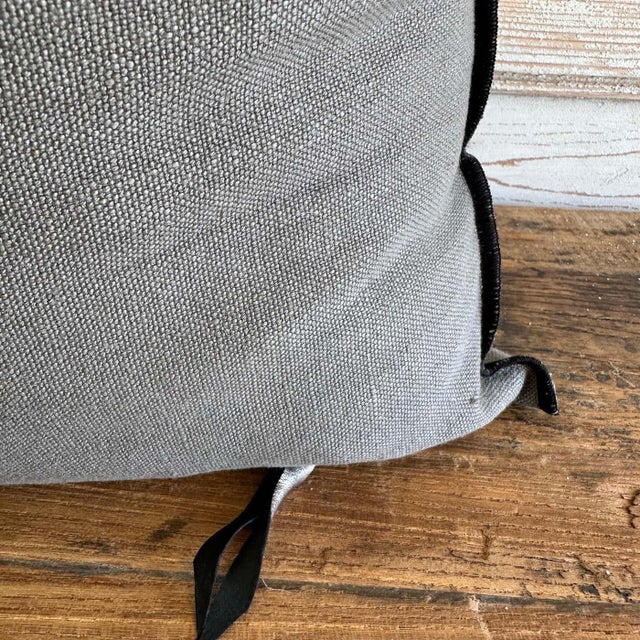 Not Yet Made - Made To Order Stone Washed French Linen Accent Pillow in Elephant With Insert For Sale - Image 5 of 6