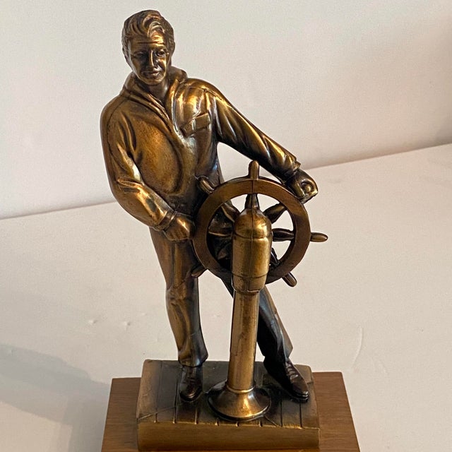 Nautical Bronze 1969 Charger Award for Leadership in Life". Trophy by Ferdinand G. Rebechini For Sale - Image 3 of 12