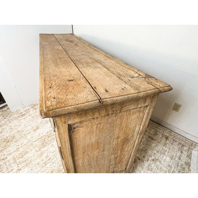 19th Century French Provincial Solid Oak Buffet in Natural Bleached Finish For Sale In Sacramento - Image 6 of 14