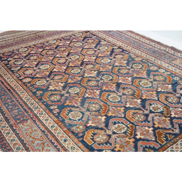 Blue Antique Afshar Rug 4'1'' x 6'3'' For Sale - Image 8 of 10
