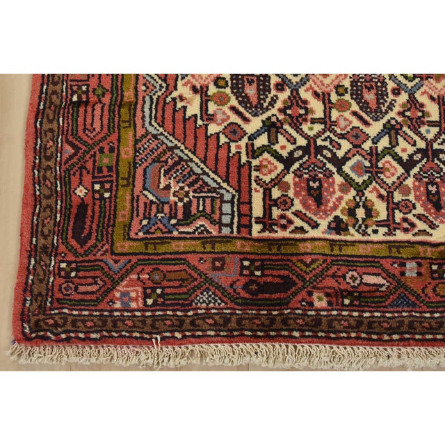 Textile Hamedan Rug 2’8” X 4’1” Ivory Wool Vintage Tribal Hand-Knotted Carpet For Sale - Image 7 of 10