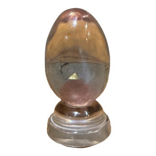 Vintage Sculpture of a Lucite in the Shape of an Egg Golden Pyramid Vasa Era For Sale