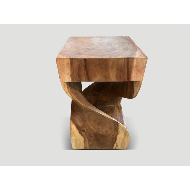 2010s Andrianna Shamaris Sculptural Suar Wood Side Table or Pedestal For Sale - Image 5 of 6
