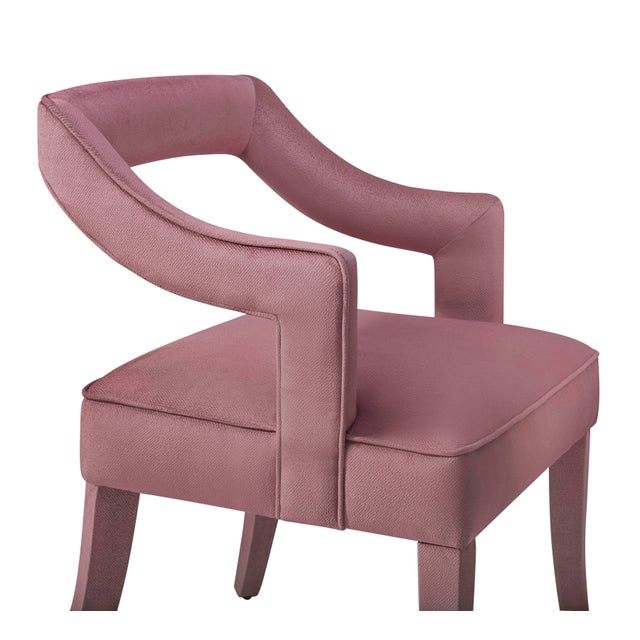 Tiffany Pink Slub Velvet Chair Chairish