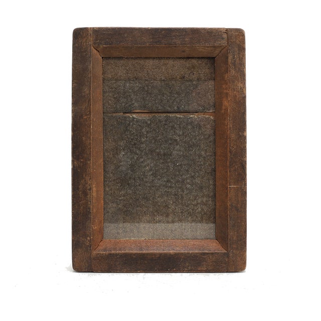 20th Century Rustic Wooden Photo Frame with Glass, France, 1920s For Sale