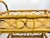 Vintage Bamboo and Cane Two-Tier Bar Cart With Brass Casters For Sale - Image 4 of 13