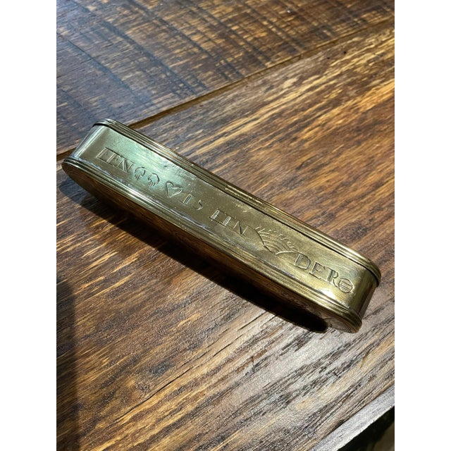 Brass 18th Century Dutch Brass Tobacco Box: Scandalous Lovers Scene For Sale - Image 8 of 10