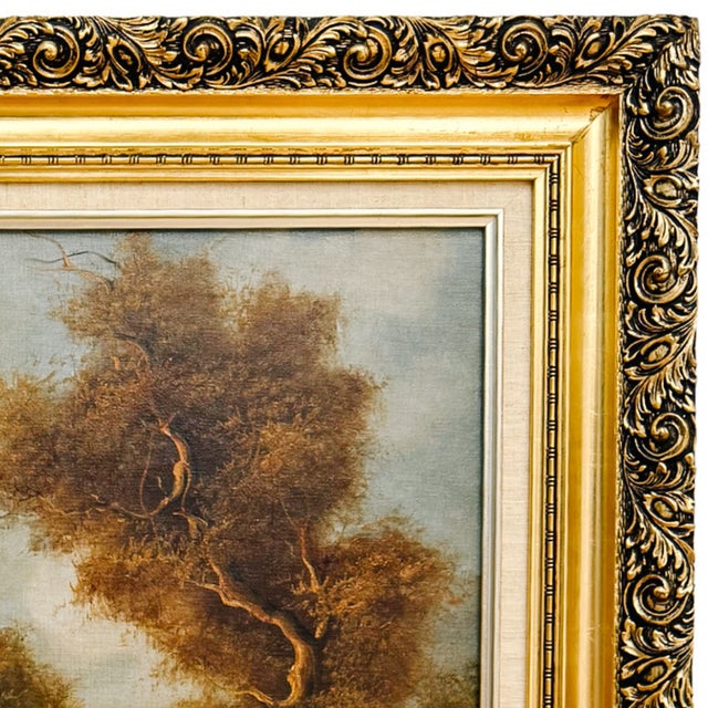 Mid-Century Tonalist Pastoral Landscape Oil on Canvas Painting by Ramirez For Sale - Image 9 of 14