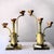 Art Deco 3-Armed Candlesticks in Brass, 1920s, Set of 2 For Sale - Image 4 of 14