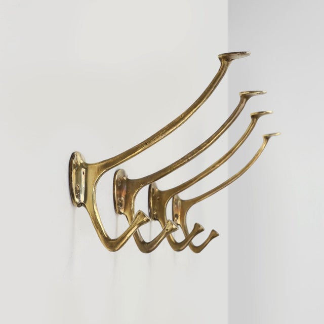 Art Nouveau Brass Wall Hooks from Adolf Loos, Vienna, Austria, 1910s, Set of 4 For Sale - Image 11 of 11