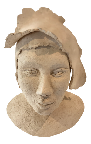 Female Bust in White Terracotta