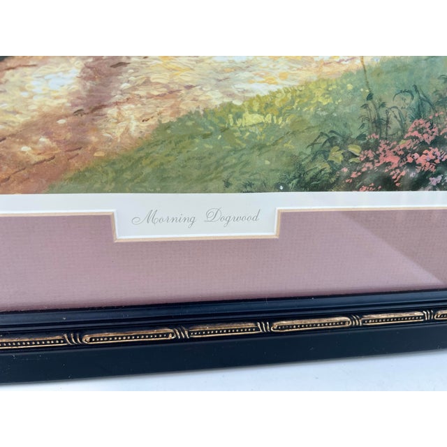 English Framed Landscape “Morning Dogwood” Framed Limited Edition Signed For Sale - Image 3 of 8