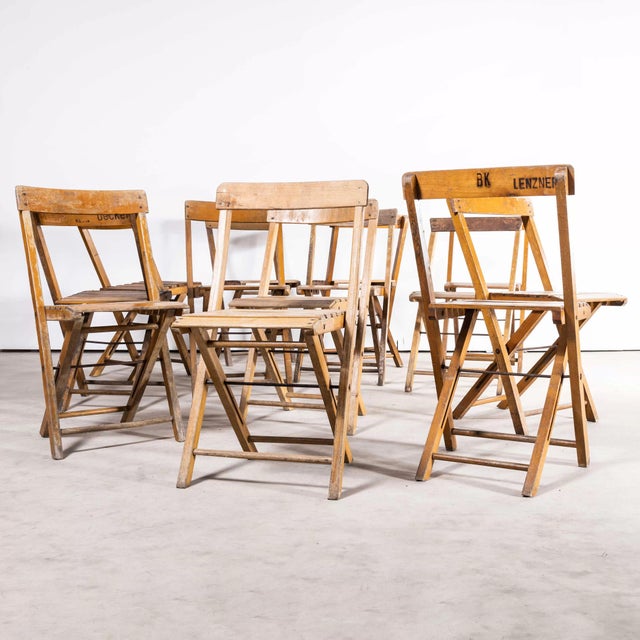 Vintage Beech Folding Chairs, 1960s, Set of 13 For Sale - Image 9 of 11