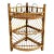 Vintage Scorched Bamboo Corner Shelf For Sale