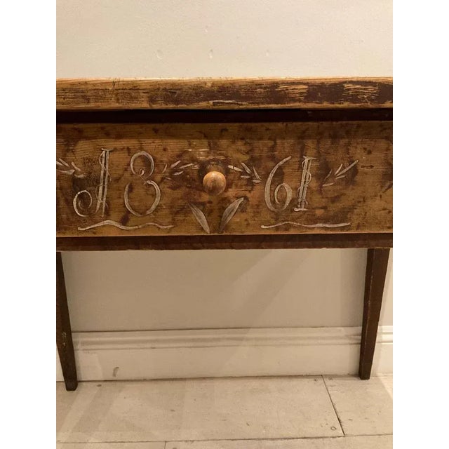 Antique Swedish Painted Country Desk with Drawer For Sale - Image 5 of 12
