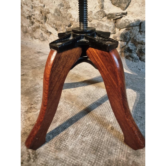 Antique Adjustable Piano Stool in Mahogany, 1890s For Sale - Image 4 of 13