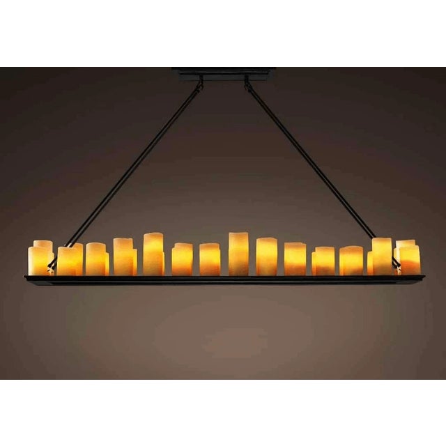 2020s Restoration Hardware Farmhouse Style 16 Pillar Candle Chandelier For Sale - Image 5 of 5