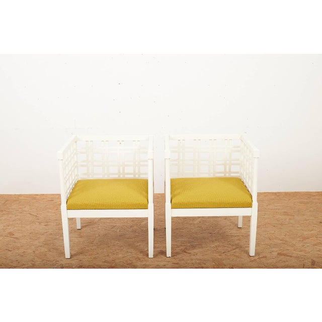 Armchairs in Wooden Frame, Set of 2 For Sale - Image 4 of 13