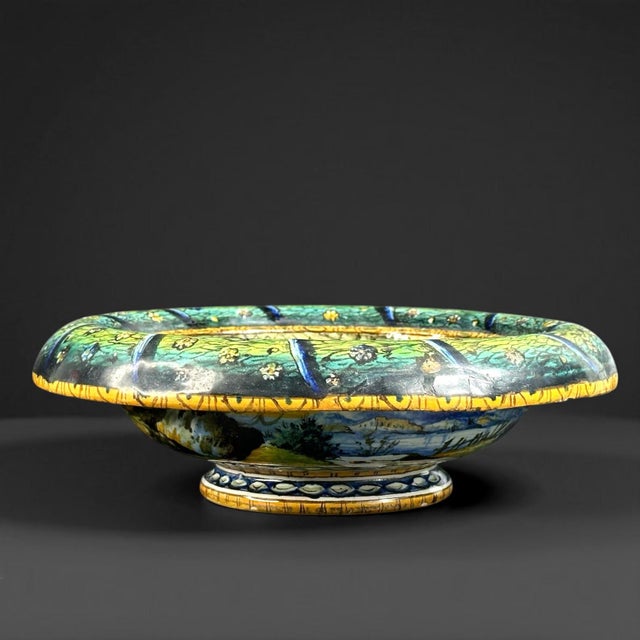 Italian Cantagalli Maiolica Charger with Istoriato Scene and Rooster Mark, 1890s For Sale - Image 5 of 11