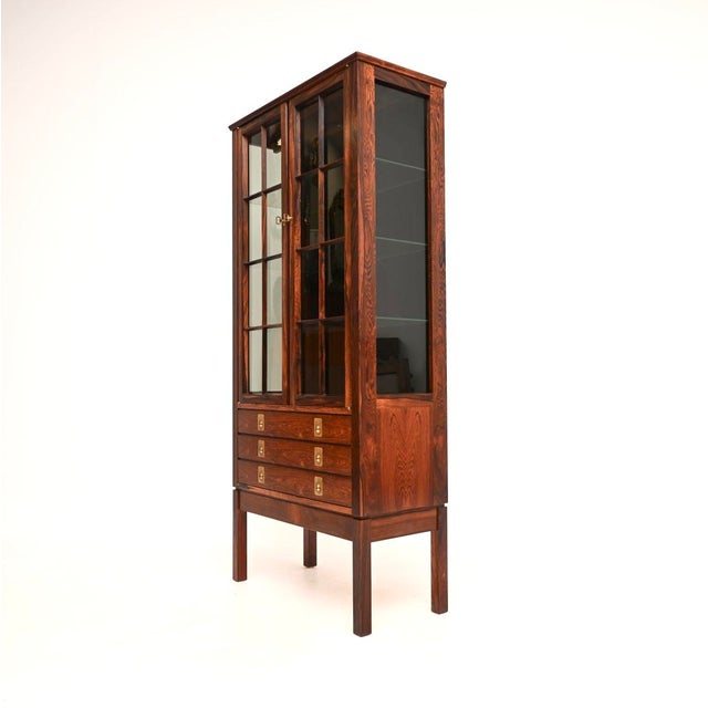 1960s Vintage Scandinavian Display Cabinet by Torbjorn Afdal for Bruksbo, 1960s For Sale - Image 5 of 12