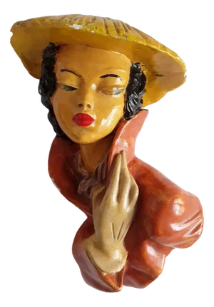 Vintage Womens Bust in Colored Glazed Ceramic by Studio MG, 1960s