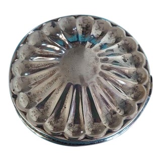 Vintage European Silver Round Fluted Trinket Box-Hinged- Possibly Spanish-Hallmarked For Sale