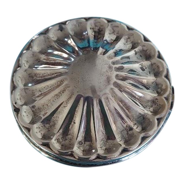 Vintage European Silver Round Fluted Trinket Box-Hinged- Possibly Spanish-Hallmarked For Sale