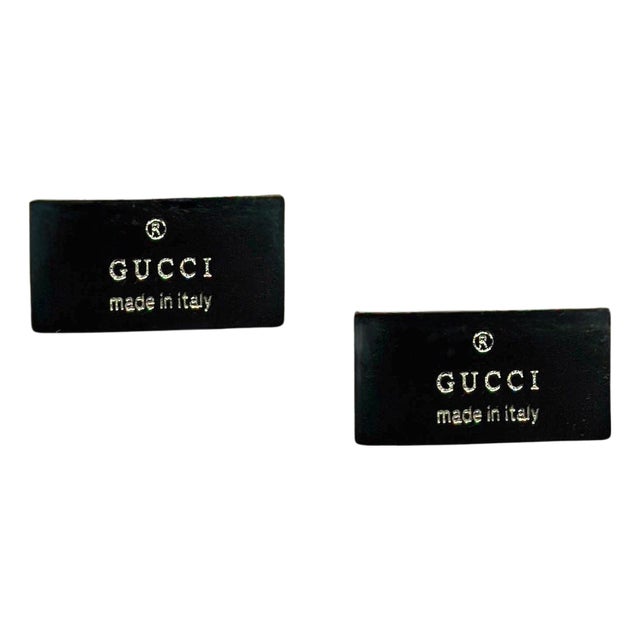 1990s Pair of Authentic Gucci Estate Mens Cufflinks Sterling Silver For Sale