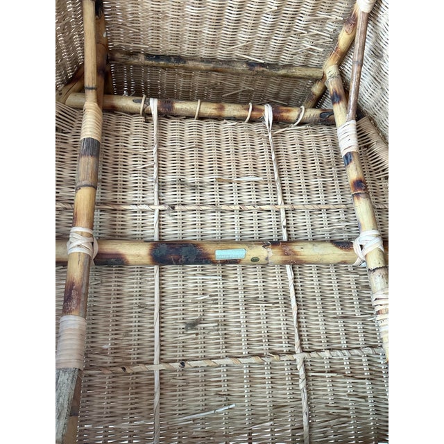 Vintage Coastal Brown Jordan Faceted Rattan Lounge Chairs - A Pair For Sale - Image 12 of 12