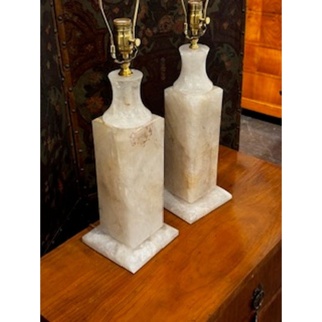 Early 21st Century Pair of Polished South American Rock Crystal Lamps For Sale - Image 5 of 6