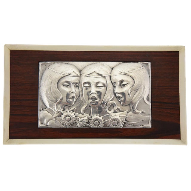 Mid-Century Sterling Silver Singing Girls Wall Panel from Ottaviani, 1960s For Sale