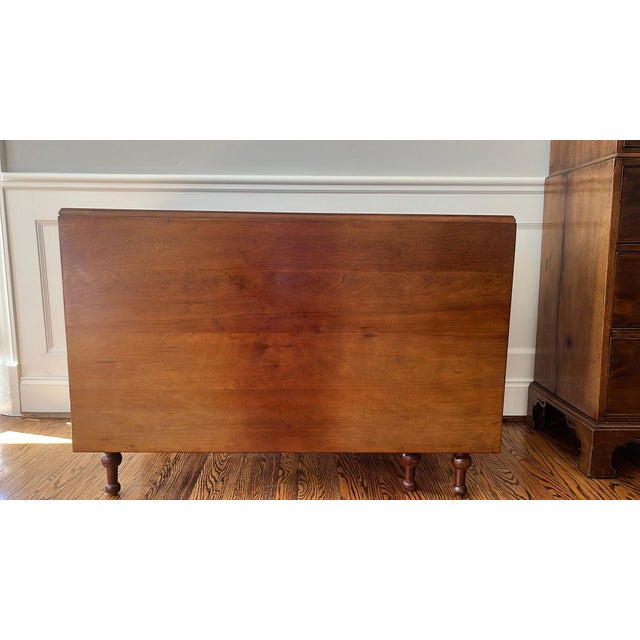 Chocolate Mid Century Cherry Drop Leaf Dining Table For Sale - Image 8 of 8