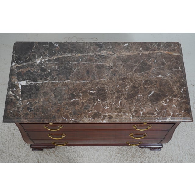 1990s Henkel Harris Marble Top Kettle Base Mahogany Chest For Sale - Image 5 of 18