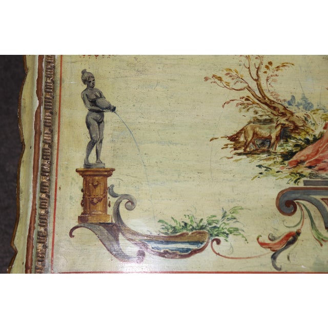 Italian Venetian Distressed Painted Louis XV Style Coffee Table For Sale - Image 10 of 16