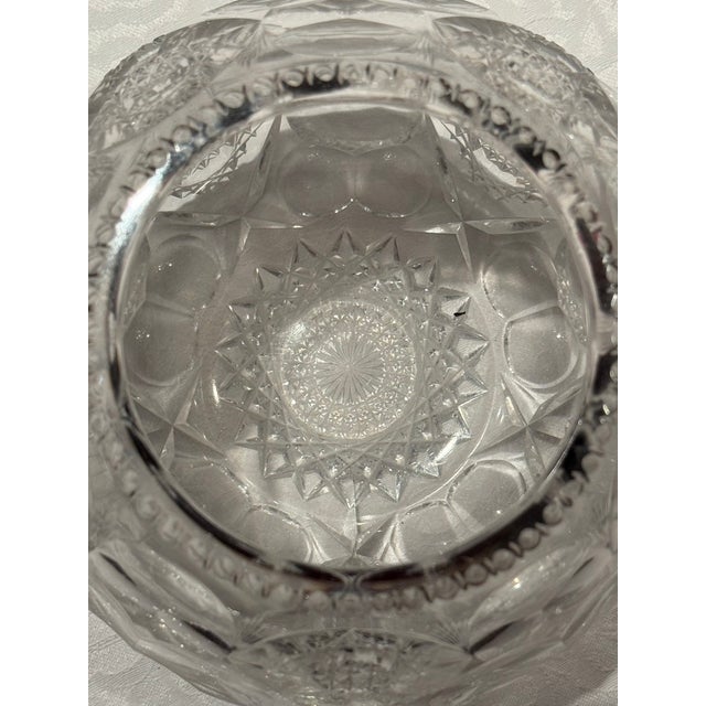 English American Brilliant Period Crystal Vase by Hawkes For Sale - Image 3 of 8