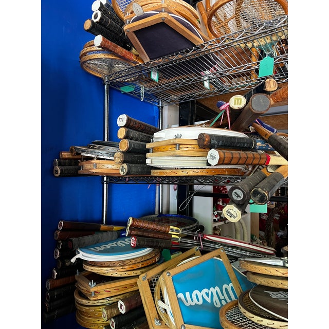 Vintage Collection of Wilson Tennis Rackets and Guard Add Photos For Sale - Image 10 of 12