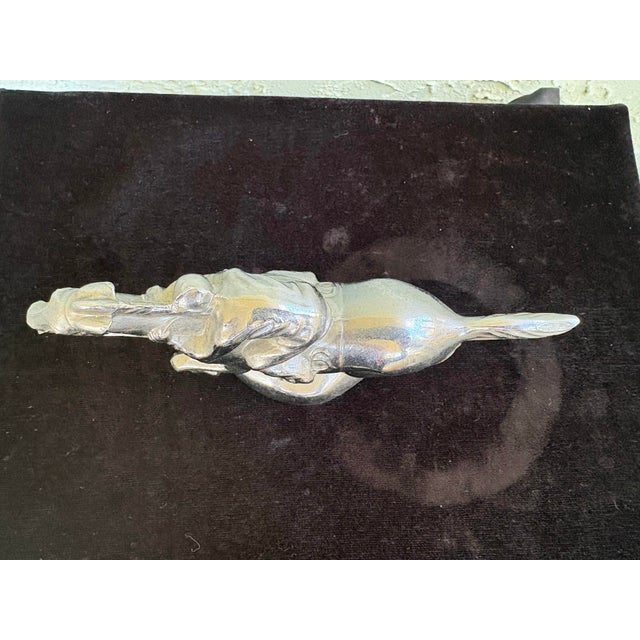 Vintage 1930s–50s Cast Metal Racehorse & Jockey Hood Ornament – Chromed Radiator Mascot For Sale In Orlando - Image 6 of 8
